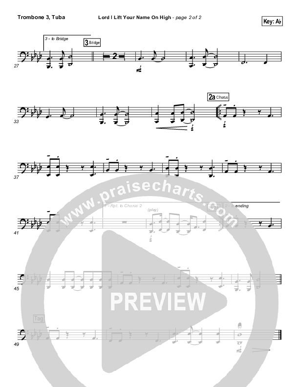 Lord I Lift Your Name On High Trombone 3/Tuba (Lincoln Brewster)