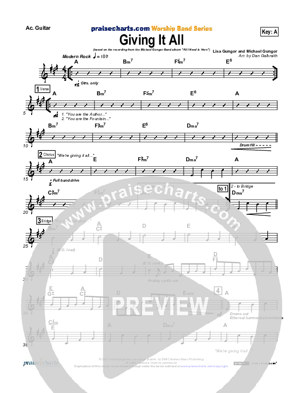 Giving It All To You Rhythm Chart (Michael Gungor)