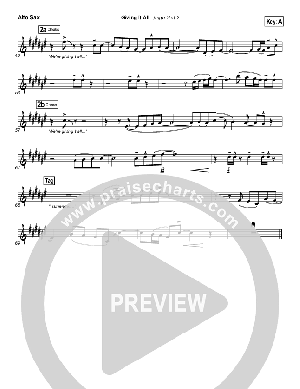 Giving It All To You Alto Sax (Michael Gungor)