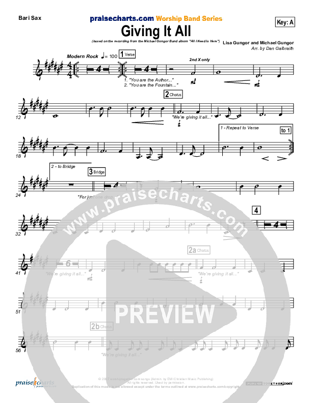 Giving It All To You Bari Sax (Michael Gungor)