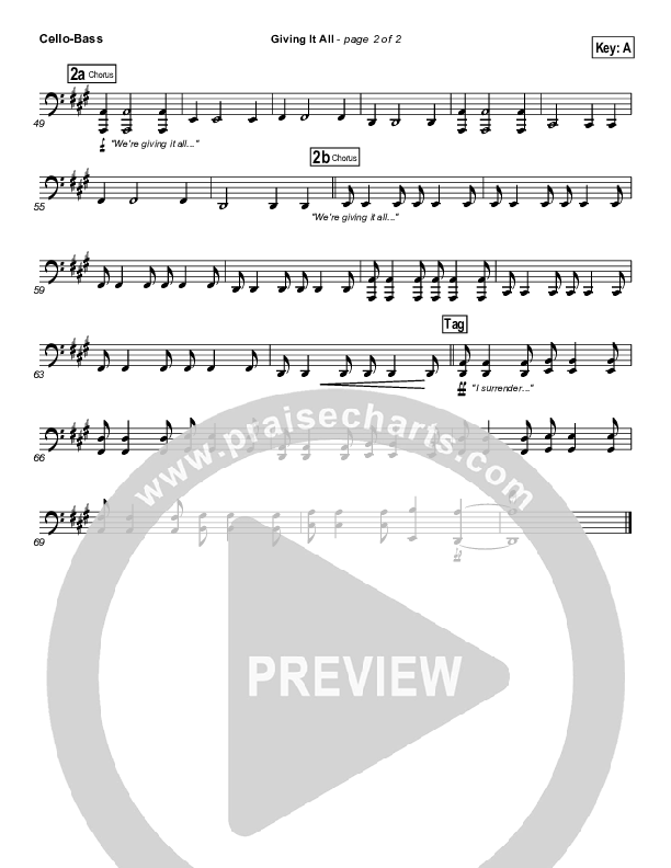 Giving It All To You Cello/Bass (Michael Gungor)