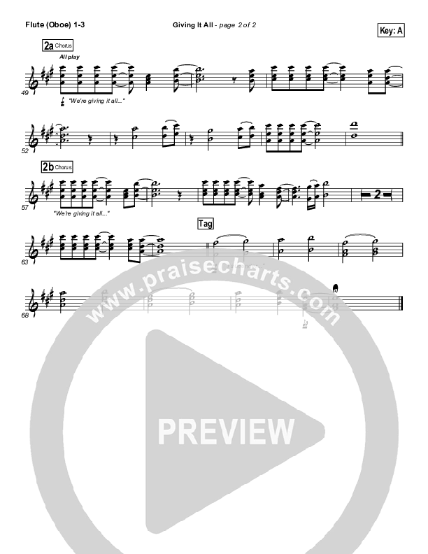 Giving It All To You Flute/Oboe 1/2/3 (Michael Gungor)
