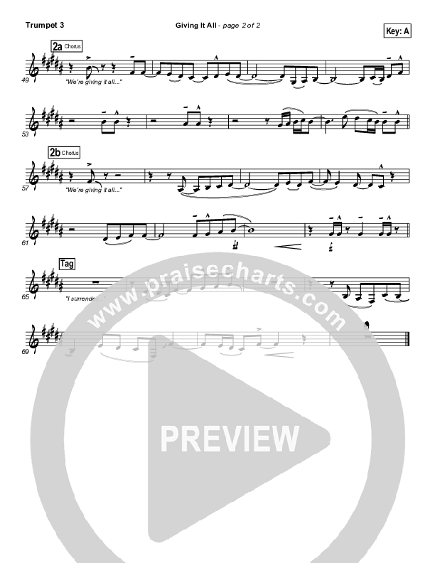 Giving It All To You Trumpet 3 (Michael Gungor)
