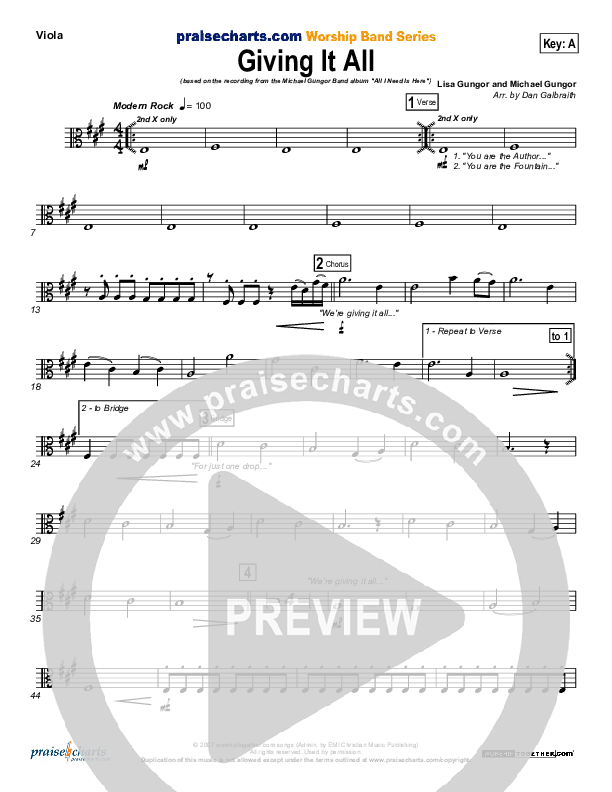 Giving It All To You Viola (Michael Gungor)