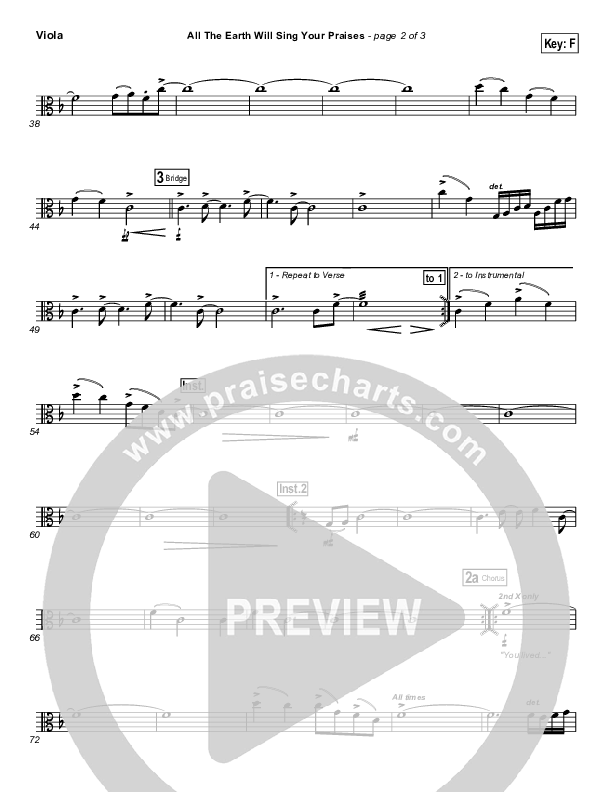 All The Earth Will Sing Your Praises Viola (Lincoln Brewster)