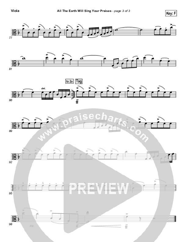 All The Earth Will Sing Your Praises Viola (Lincoln Brewster)