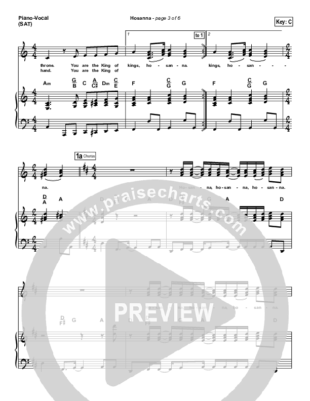 Hosanna Piano/Vocal & Lead (Michael W. Smith)
