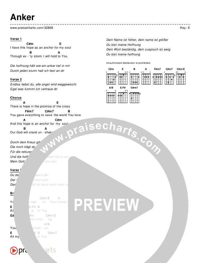 Anker (Anchor) (Simplified) Chords & Lyrics ()