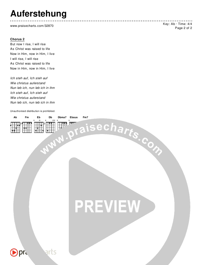 Auferstehung (Simplified) Chords & Lyrics ()