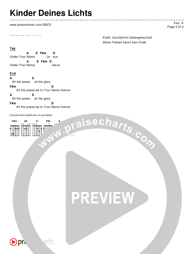 Kinder Deines Lichts (Simplified) Chords & Lyrics ()