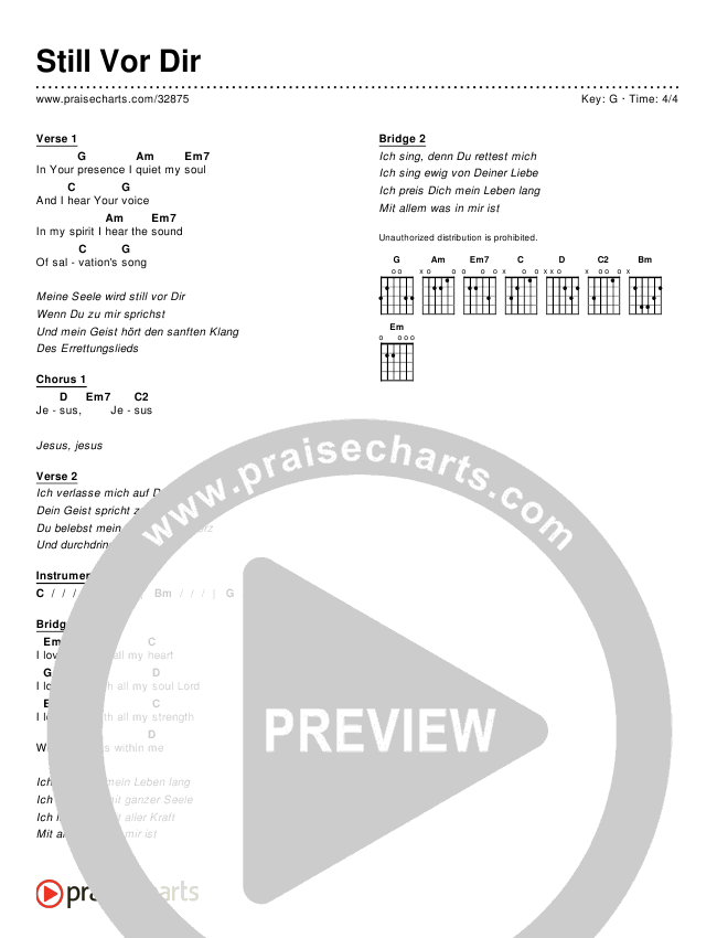 Still Vor Dir (Simplified) Chords & Lyrics ()