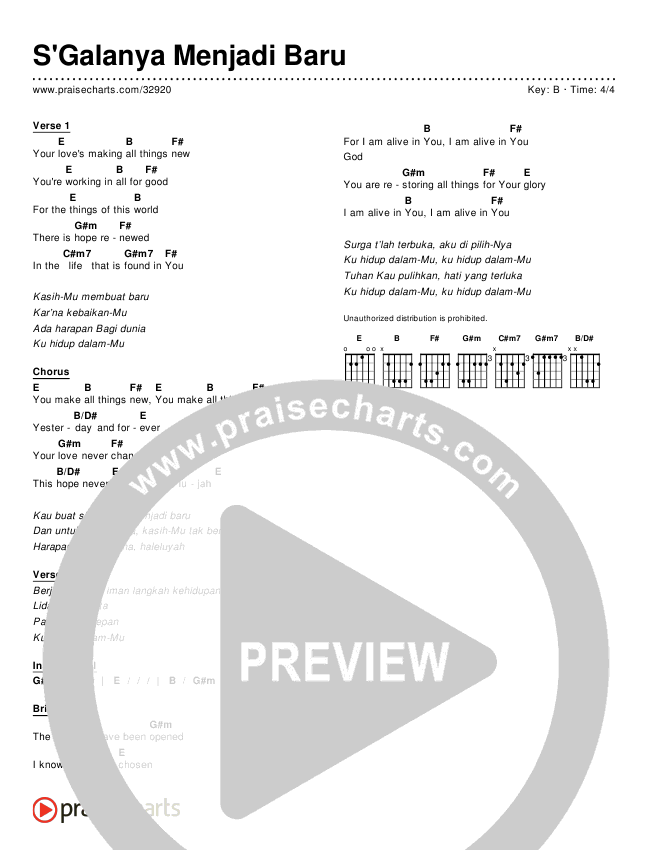 S'Galanya Menjadi Baru (Simplified) Chords & Lyrics ()