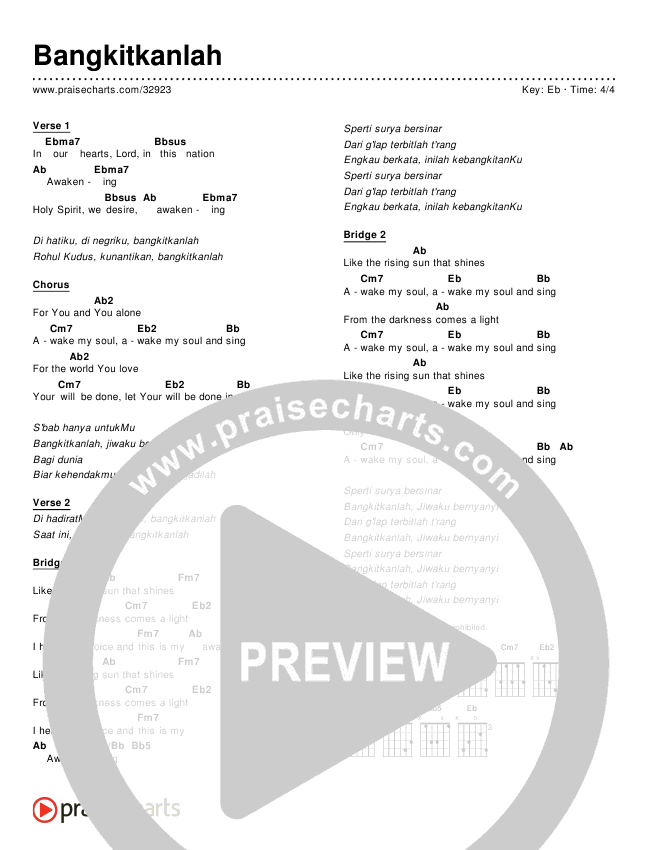 Bangkitkanlah (Simplified) Chords & Lyrics ()