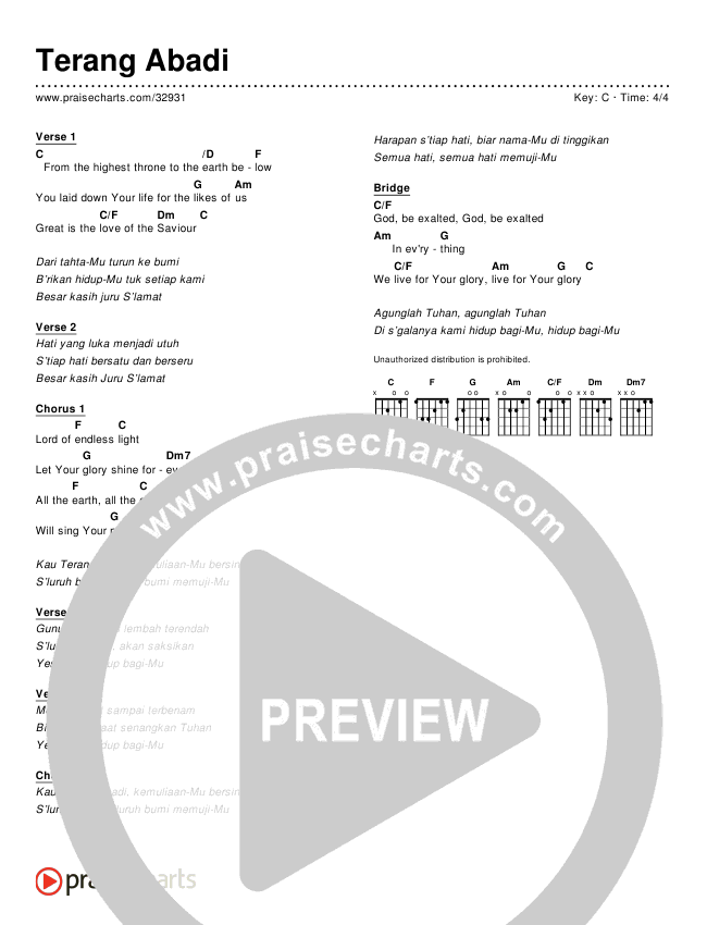 Terang Abadi (Simplified) Chords & Lyrics ()