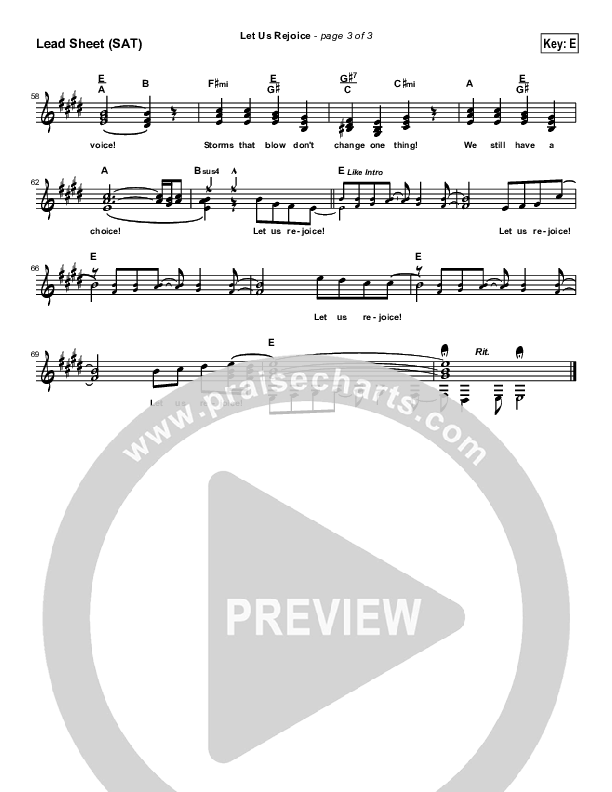 Let Us Rejoice Lead Sheet (Dennis Jernigan)