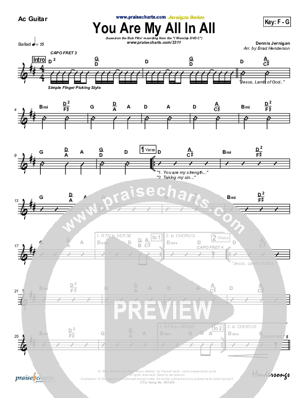 You Are My All In All Acoustic Guitar (Dennis Jernigan)