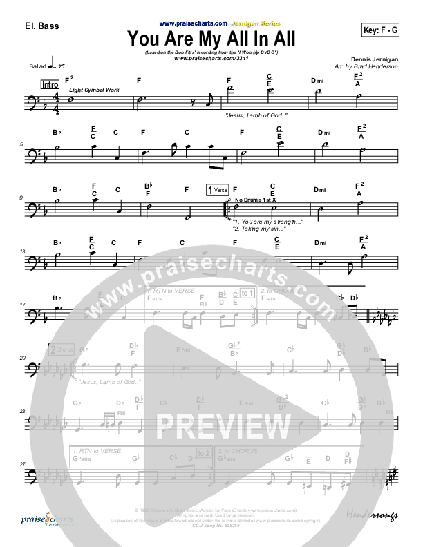 You Are My All In All Bass Guitar (Dennis Jernigan)