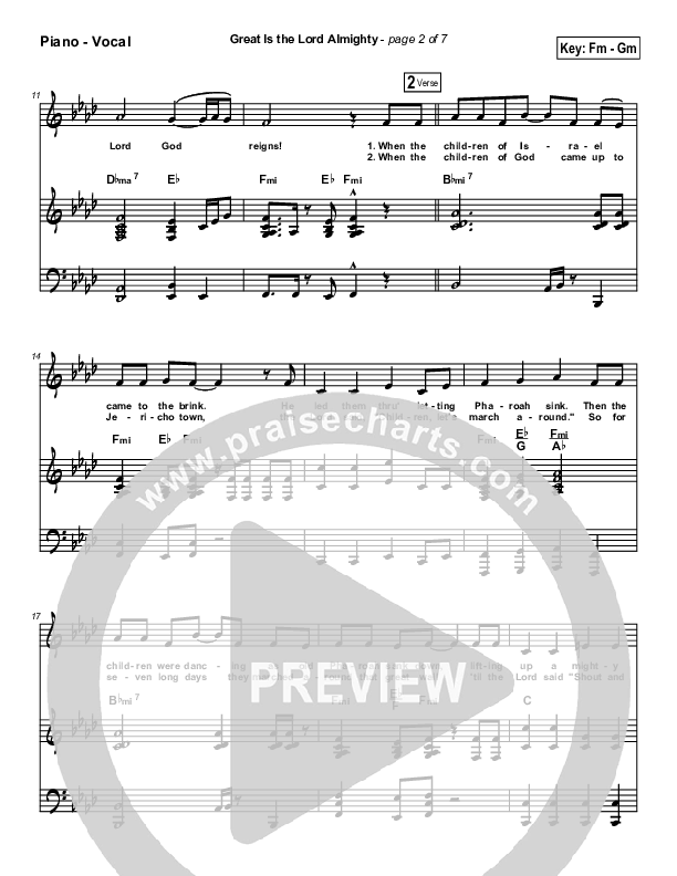 Great Is The Lord Almighty Piano/Vocal (Dennis Jernigan)