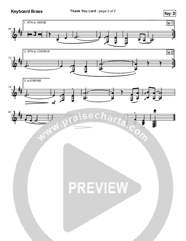 Thank You Lord Synth Brass (Dennis Jernigan)