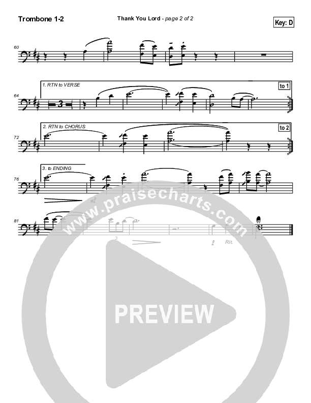 Thank You Lord Trombone 1/2 (Dennis Jernigan)