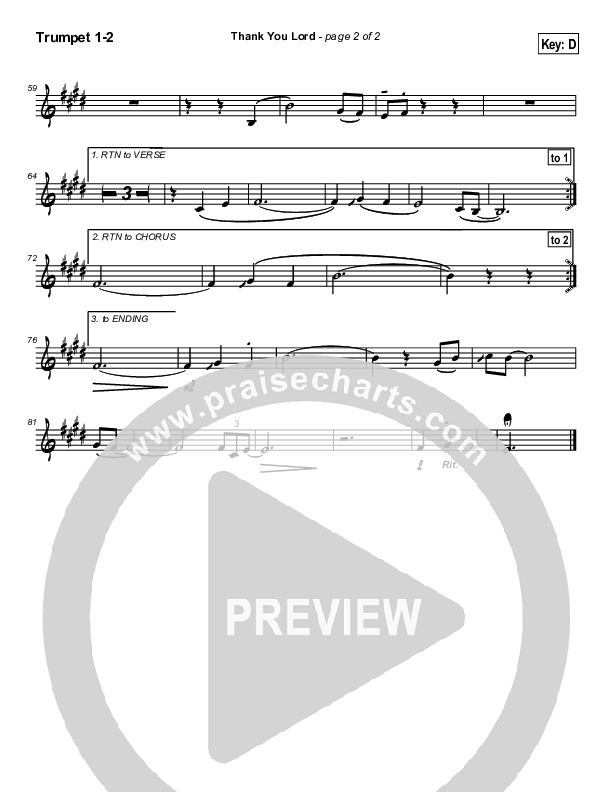 Thank You Lord Trumpet 1,2 (Dennis Jernigan)