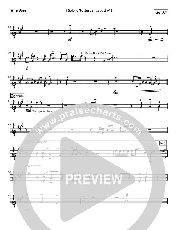 I Belong To Jesus Alto Sax (Dennis Jernigan)