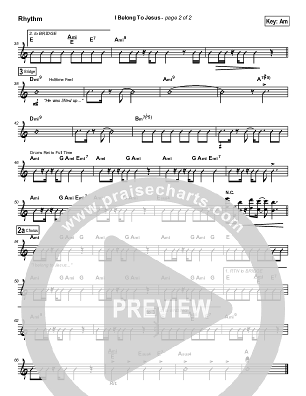 I Belong To Jesus Rhythm Chart (Dennis Jernigan)