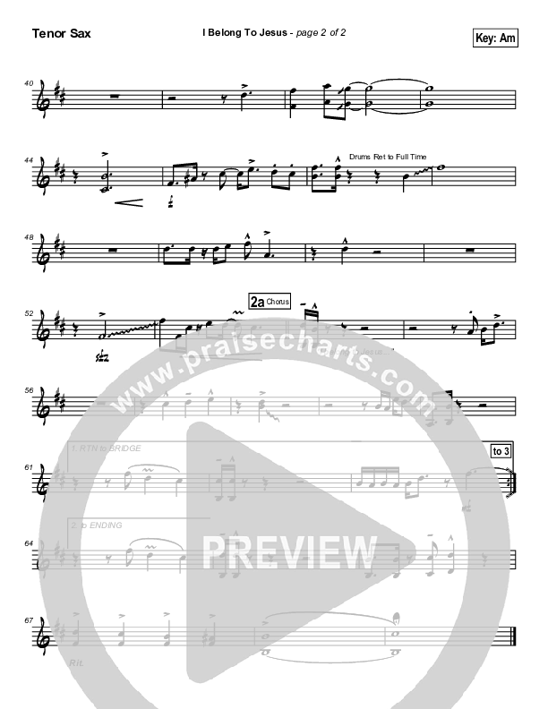 I Belong To Jesus Tenor Sax 2 (Dennis Jernigan)