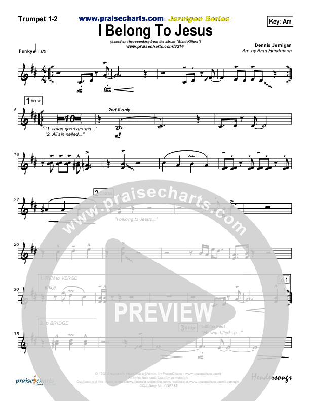 I Belong To Jesus Trumpet 1,2 (Dennis Jernigan)