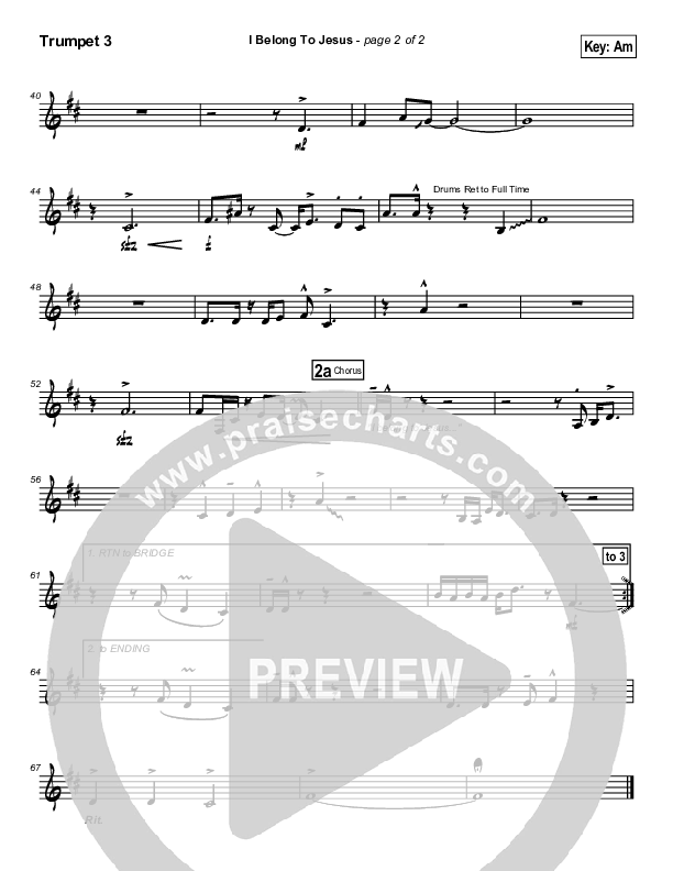 I Belong To Jesus Trumpet 3 (Dennis Jernigan)