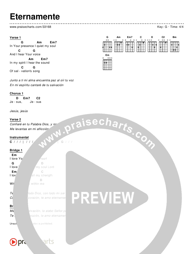Eternamente (Simplified) Chords & Lyrics ()