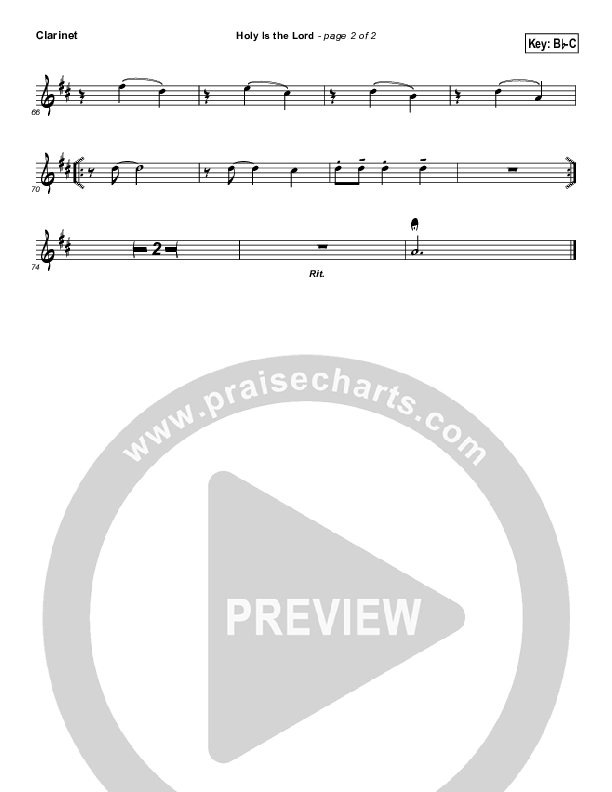 Holy Is The Lord Clarinet (Dennis Jernigan)