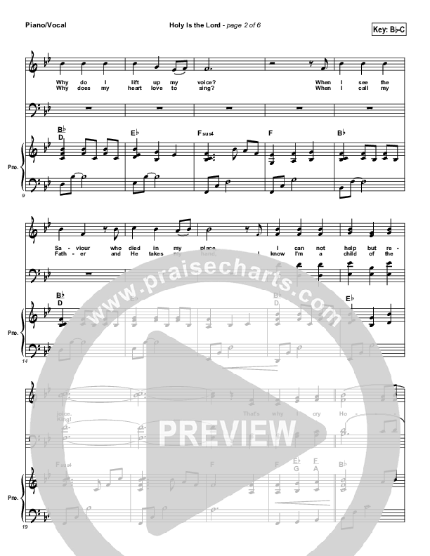 Holy Is The Lord Piano/Vocal (Dennis Jernigan)