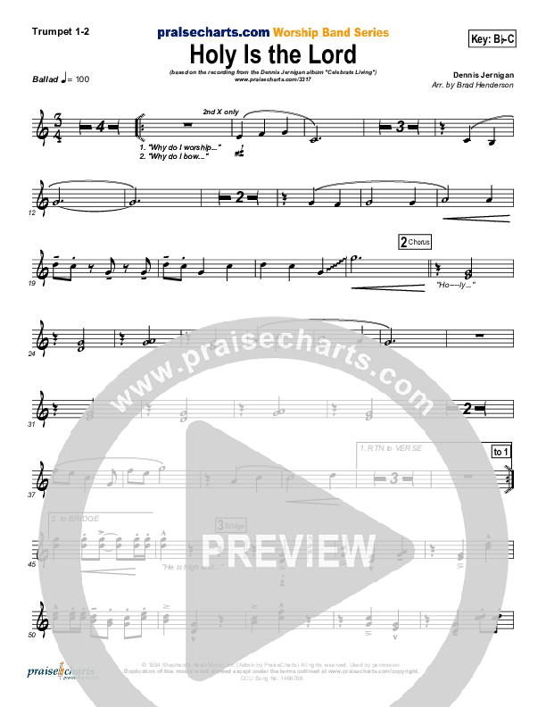 Holy Is The Lord Trumpet 1,2 (Dennis Jernigan)