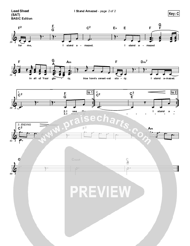 I Stand Amazed Lead Sheet (Dennis Jernigan)