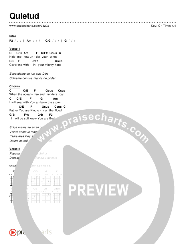 Quietud (Simplified) Chord Chart ()