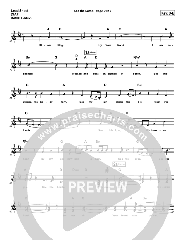 See the Lamb Lead Sheet (Dennis Jernigan)