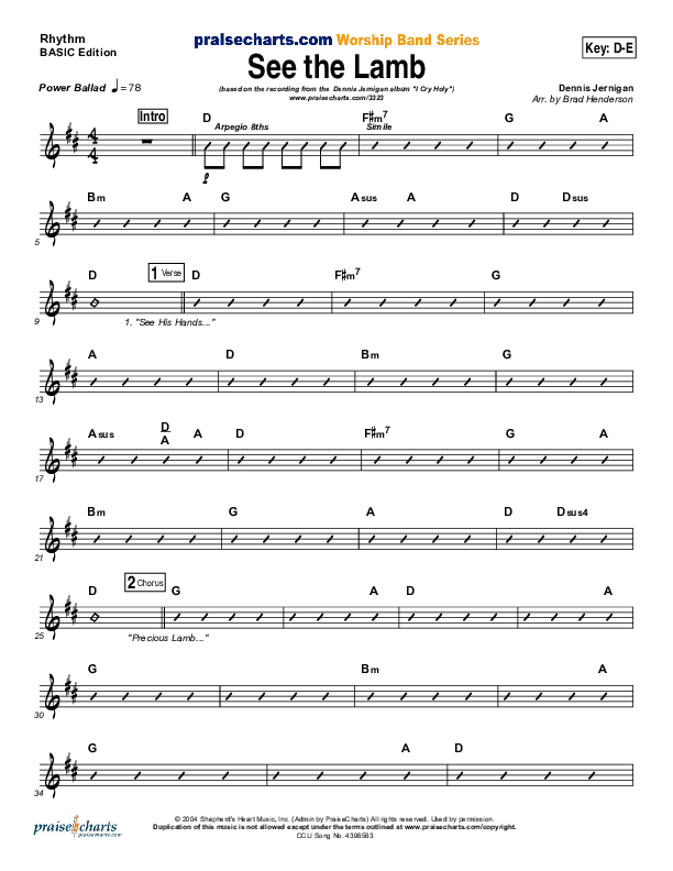 See the Lamb Rhythm Chart (Dennis Jernigan)