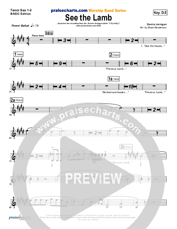 See the Lamb Tenor Sax 1/2 (Dennis Jernigan)