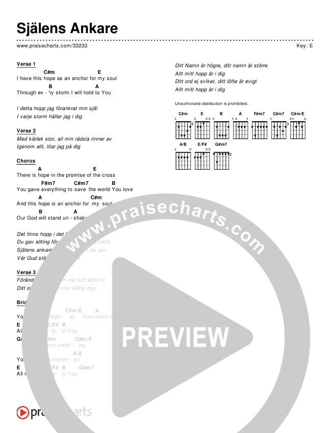 Själens Ankare (Simplified) Chords & Lyrics ()