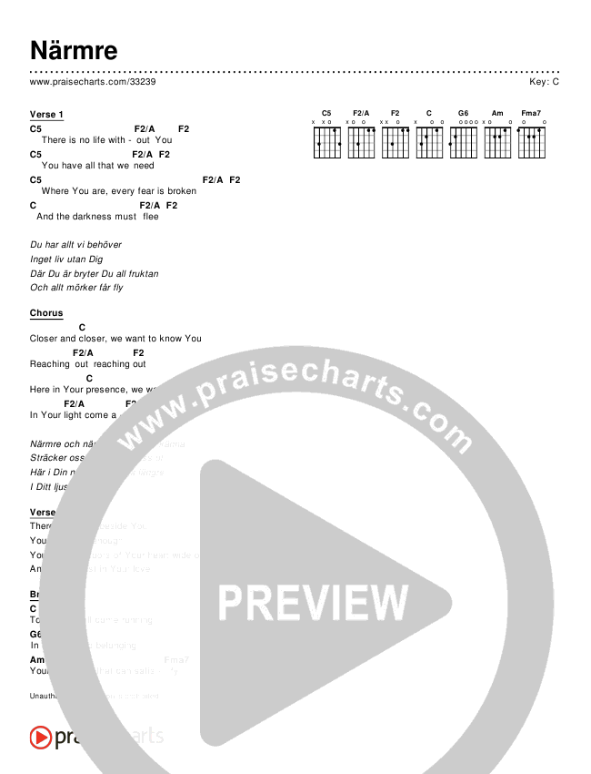 Närmre Chords & Lyrics (Hillsong Worship)