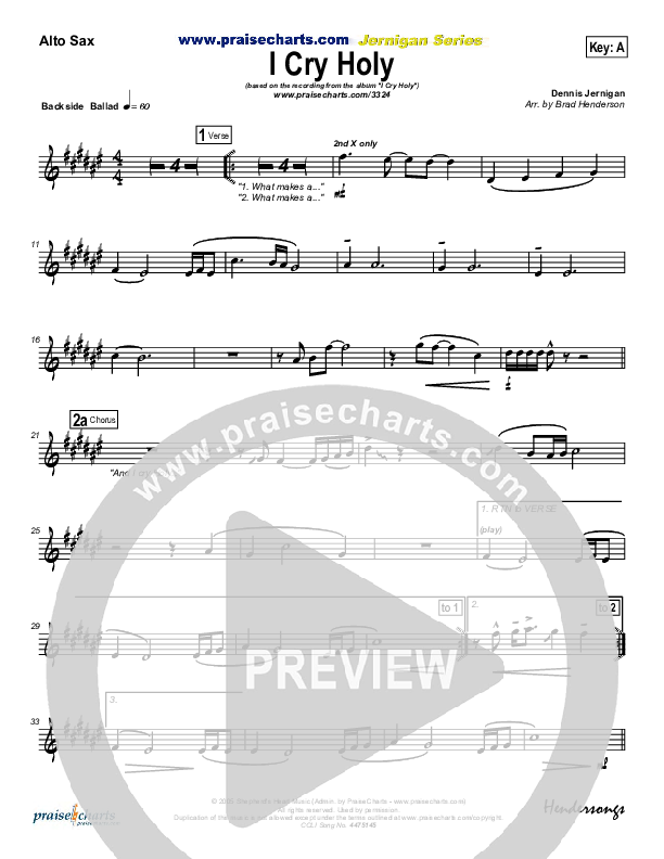 I Cry Holy Alto Sax (Dennis Jernigan)