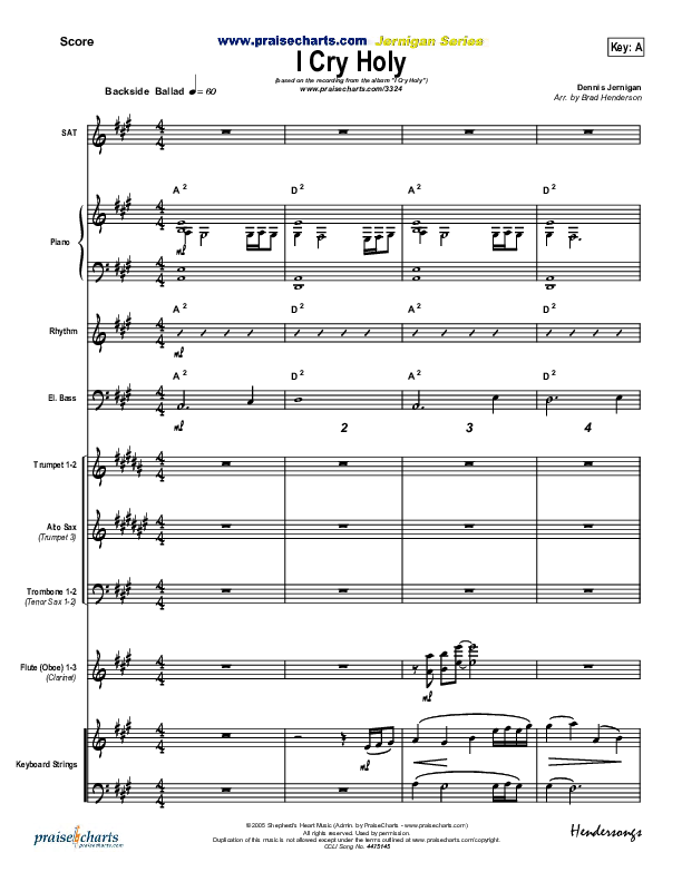 I Cry Holy Orchestration (Dennis Jernigan)