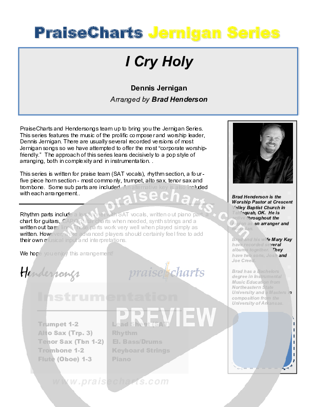 I Cry Holy Orchestration (Dennis Jernigan)