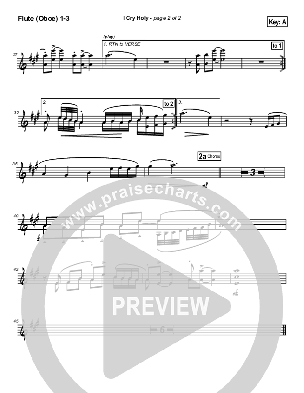 I Cry Holy Flute/Oboe 1/2/3 (Dennis Jernigan)