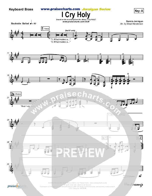 I Cry Holy Synth Brass (Dennis Jernigan)