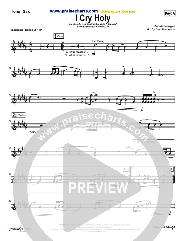 I Cry Holy Tenor Sax 2 (Dennis Jernigan)