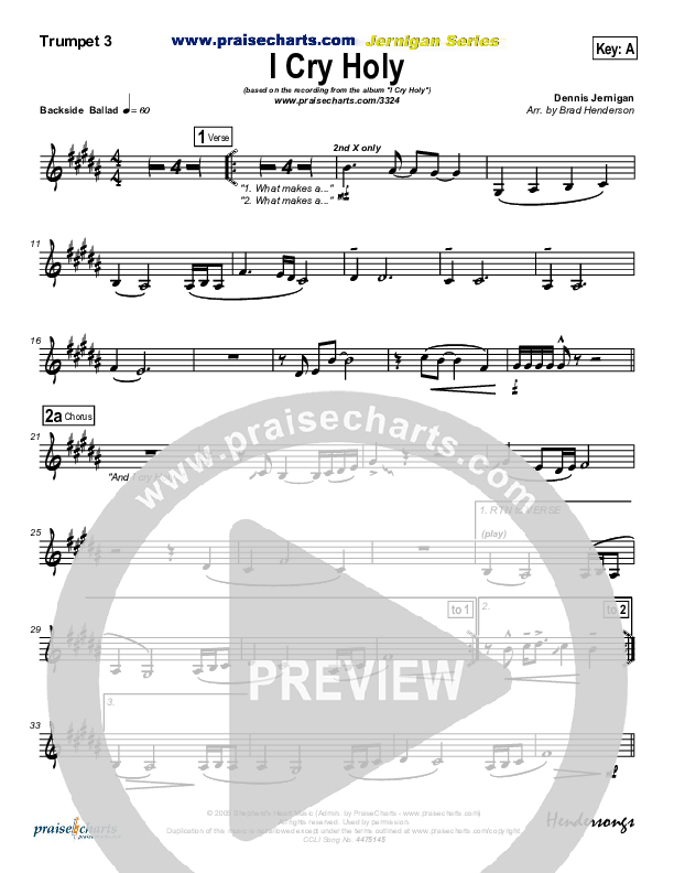 I Cry Holy Trumpet 3 (Dennis Jernigan)