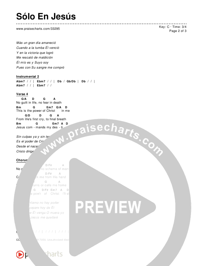 Sólo En Jesús (In Christ Alone) Chords & Lyrics ()