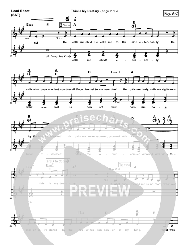 This Is My Destiny Lead Sheet (Dennis Jernigan)